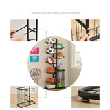 Black Ball Storage Rack for Football, Basketball, Soccer, and Volleyball - 58x23.5x146cm - Extra Image