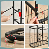 Black Ball Storage Rack for Football, Basketball, Soccer, and Volleyball - 58x23.5x146cm - Extra Image