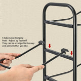 White Ball Storage Rack for Football, Basketball, and Volleyball - 116cm Tall - Side View