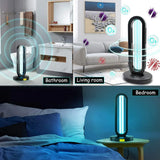 38W Black UVC UV Light Ozone Germicidal Lamp for Home and Office Disinfection - Front View