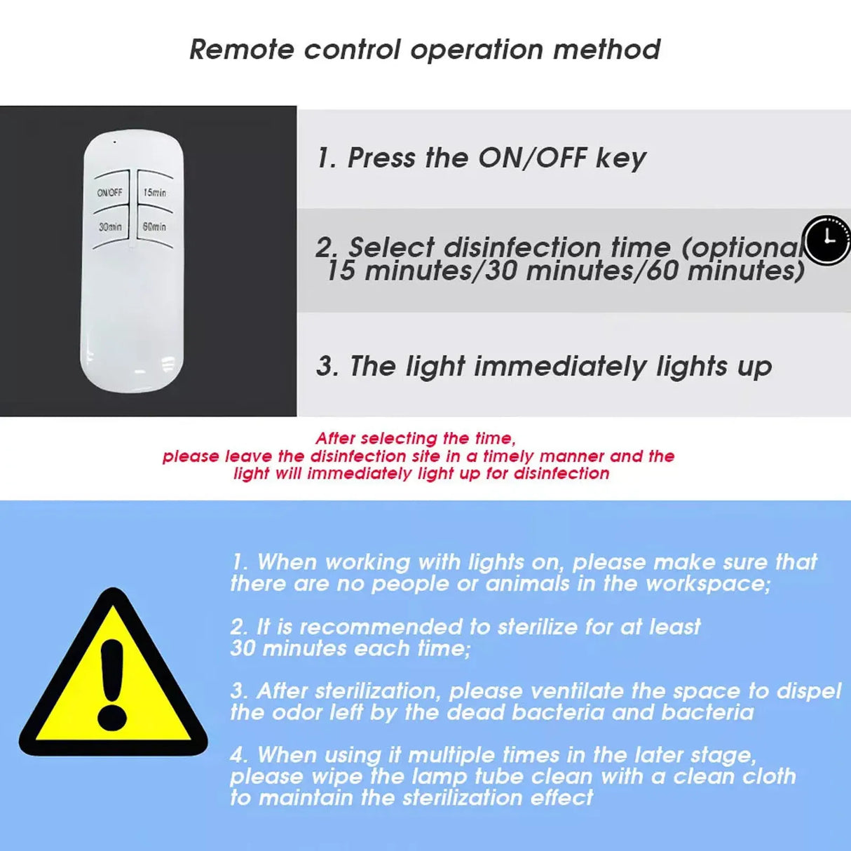 38W Black UVC UV Light Ozone Germicidal Lamp for Home and Office Disinfection