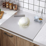 Silver Stainless Steel Chopping Board 50x40cm - Non-Slip Pastry Worktop Protector