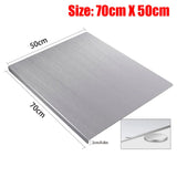 Silver Stainless Steel Chopping Board 70x50cm - Non-Slip Pastry Worktop Protector - Rear View