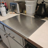 Silver Stainless Steel Chopping Board 80x50cm - Non-Slip Pastry Worktop Protector - Close-Up Angle