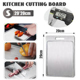 Double-Sided Titanium Cutting Board in Silver, 29x20CM, Durable and Heat Resistant - Side View