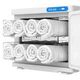 White 23L Black UV Towel Sterilizer Warmer Cabinet for Beauty Spa Salon - Close-Up Angle