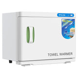 White 23L Black UV Towel Sterilizer Warmer Cabinet for Beauty Spa Salon - Low Angle