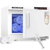 White 16L Black Hot Towel Warmer UV Sterilizer Cabinet for Salon and Home Use - Side View