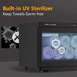 White 16L Black Hot Towel Warmer UV Sterilizer Cabinet for Salon and Home Use - Extra Image