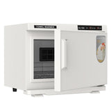 White 32L Black Hot Towel Warmer UV Sterilizer Cabinet for Salon and Home Use - 45-Degree Angle