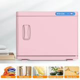 Pink 23L Hot Towel Warmer Cabinet with UV Sterilizer for Salon and Home Use - Side View