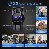Deep Tissue Massage Gun Black with 10 Interchangeable Heads and 30 Adjustable Speeds - Front View