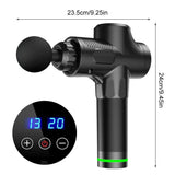 Deep Tissue Massage Gun Black with 10 Interchangeable Heads and 30 Adjustable Speeds - Rear View