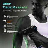 Deep Tissue Percussion Massage Gun in Black with 6 Heads and 20 Adjustable Speeds - Side View