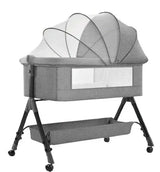 Portable Baby Bassinet Cot Crib Bedside Co Sleeper in Grey - 92x68x80CM
