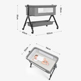Portable Baby Bassinet Cot Crib Bedside Co Sleeper in Pink, 92x68x80CM - Top-Down View