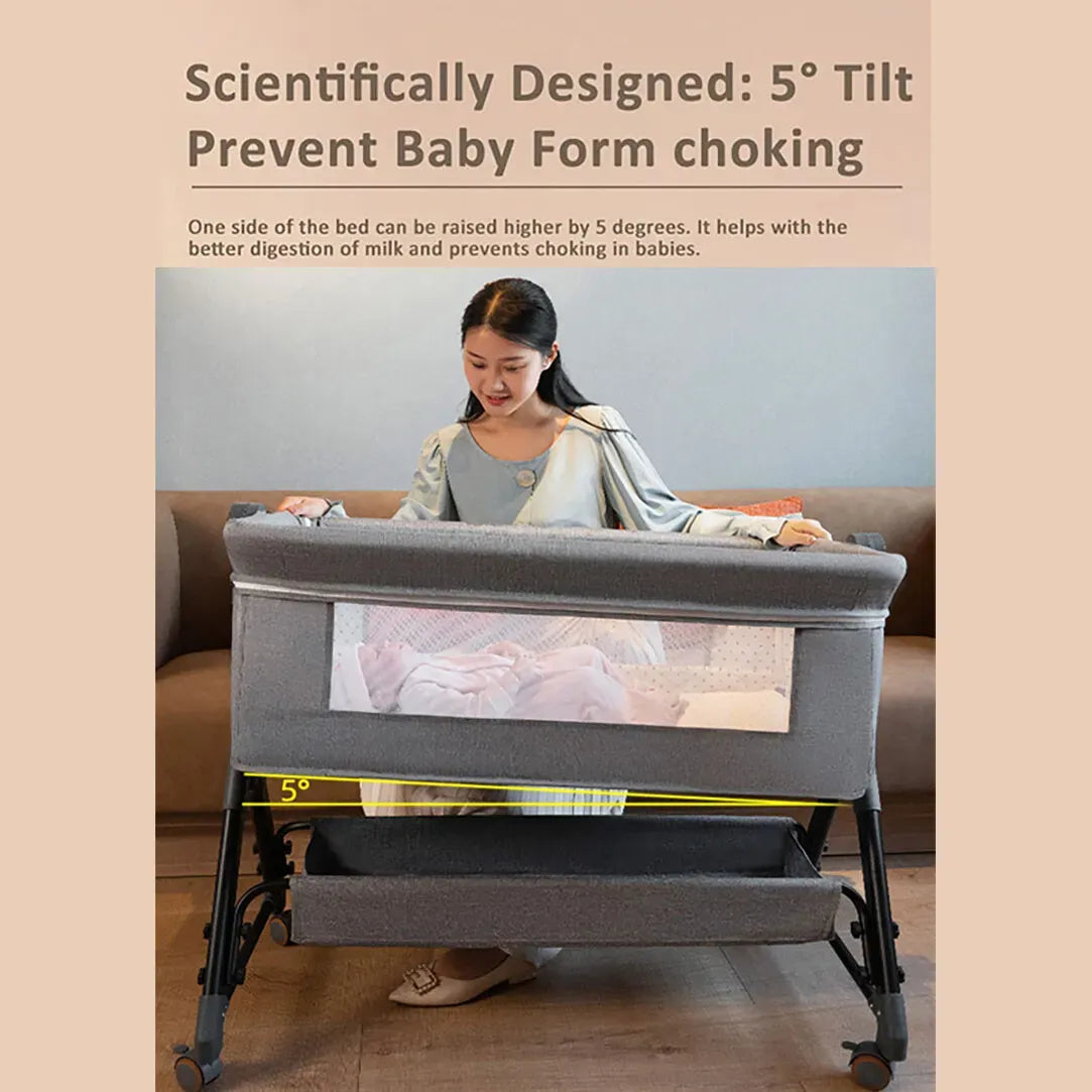 Portable Baby Bassinet Cot Crib Bedside Co Sleeper in Pink, 92x68x80CM