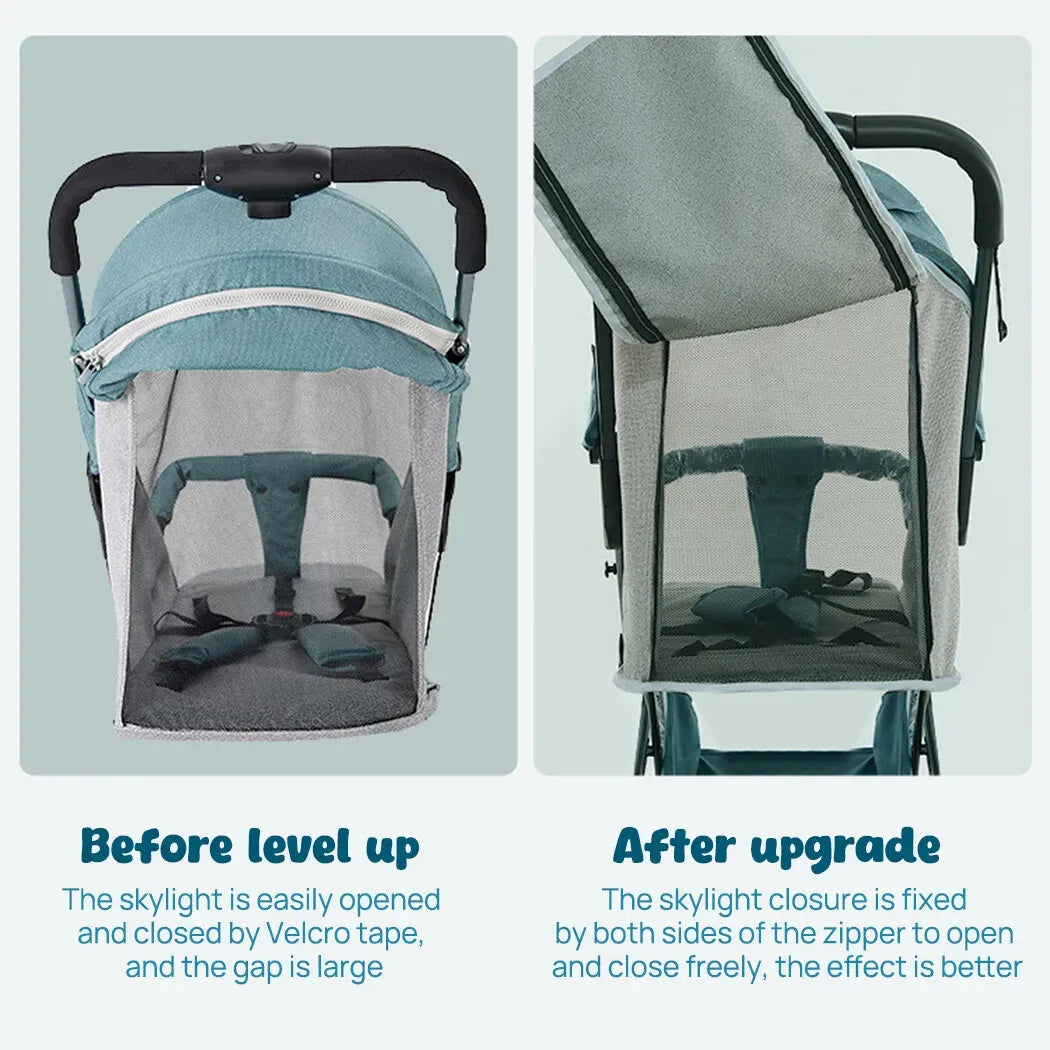 Lightweight Compact Baby Stroller in Black, Easy Fold Design for Travel, Suitable for Ages 0-5 Years