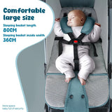 Lightweight Compact Baby Stroller Pram in Blue, Easy Fold for Travel, Dimensions 66x49x97cm - Rear View