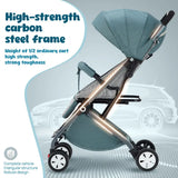 Lightweight Compact Baby Stroller Pram in Pink - Easy Fold for Travel, Suitable for Ages 0-5 Years - 45-Degree Angle