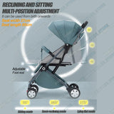 Lightweight Compact Baby Stroller Pram in Black and Grey – Foldable Travel Design - Rear View