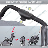 Lightweight Compact Baby Stroller Pram in Black and Grey – Foldable Travel Design - Extra Image