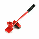 Heavy Furniture Moving Lifter Roller Tool Set with Sliders - Red - Close-Up Angle