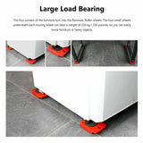 Heavy Furniture Moving Lifter Roller Tool Set with Sliders - Red - Extra Image