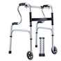 Height Adjustable Folding Medical Walking Frame in Black Aluminium Alloy - Straight