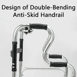 Height Adjustable Folding Medical Walking Frame in Black Aluminium Alloy - Straight - Extra Image