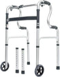 Height Adjustable Folding Medical Walking Frame in Black Aluminium Alloy - Bent