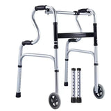 Height Adjustable Folding Medical Walking Frame in Black Aluminium Alloy - Bent - 45-Degree Angle