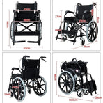 Blue Wheelchair Lightweight 20" Self-Propelled Folding Wheelchair in Blue