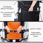 Blue Wheelchair Lightweight 20" Self-Propelled Folding Wheelchair in Blue