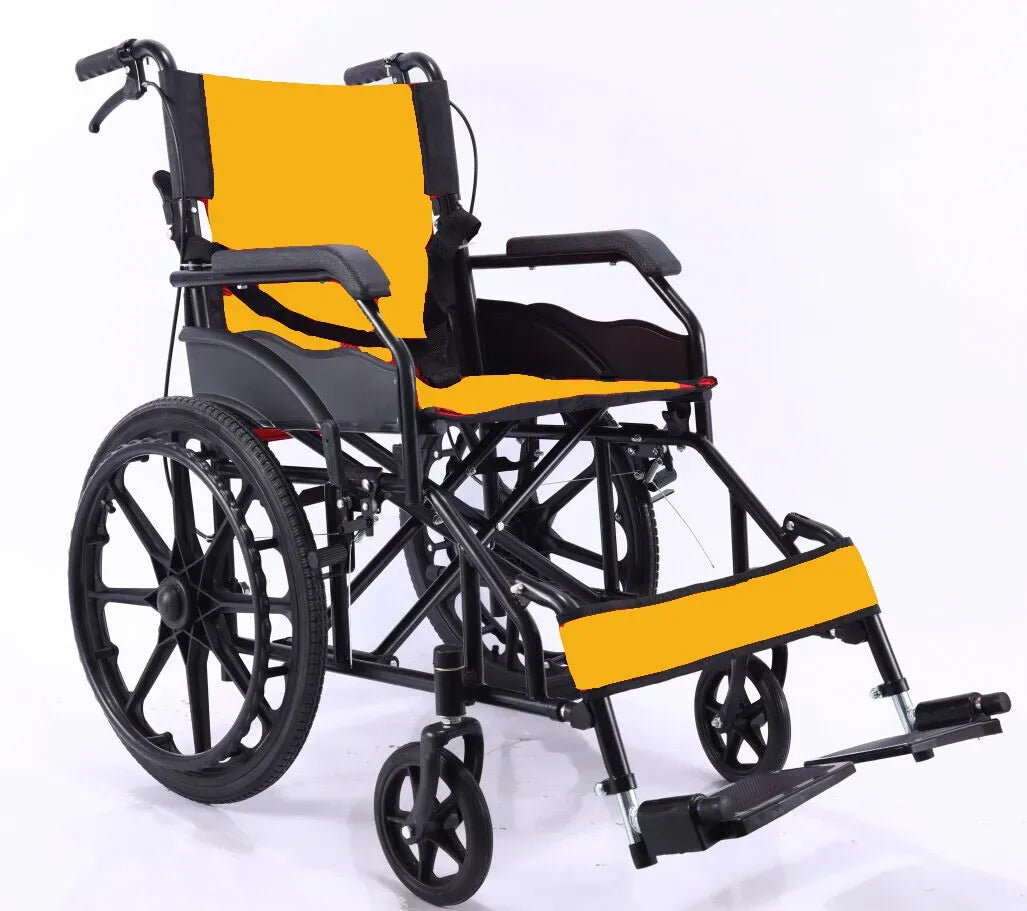 Blue Wheelchair 20" Self-Propelled Folding Lightweight Wheelchair in Blue