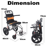 Portable Foldable Manual Wheelchair in Blue - Lightweight Travel Design for Easy Transport - Side View
