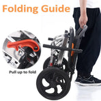 Portable Foldable Manual Wheelchair in Blue - Lightweight Travel Design for Easy Transport