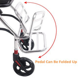 Portable Foldable Manual Wheelchair in Blue - Lightweight Travel Design for Easy Transport - Rear View
