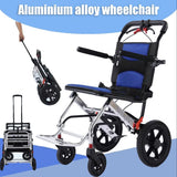 Portable Foldable Manual Wheelchair in Orange - Lightweight Travel Design, 100kg Capacity - Low Angle