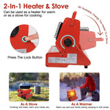 Portable Butane Gas Heater in Black for Camping, Hiking, and Outdoor Use - Low Angle