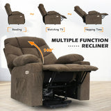 Electric Massage Recliner Chair in Brown with Heated Vibration and Lift Function, 108x100x85cm - Top-Down View