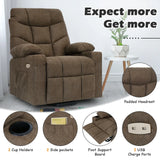 Electric Massage Recliner Chair in Brown with Heated Vibration and Lift Function, 108x100x85cm - 45-Degree Angle