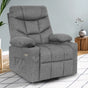 Brown Electric Massage Recliner Chair with Heat and Vibration in Grey, 108x100x85cm