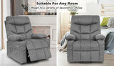 Brown Electric Massage Recliner Chair with Heat and Vibration in Grey, 108x100x85cm - Top-Down View