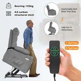 Brown Electric Massage Recliner Chair with Heat and Vibration in Grey, 108x100x85cm - Extra Image
