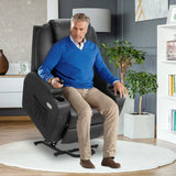 Brown Electric Massage Recliner Chair in Black with Heating and Vibration, 108x100x85cm - 45-Degree Angle