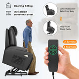 Brown Electric Massage Recliner Chair in Black with Heating and Vibration, 108x100x85cm - Close-Up Angle