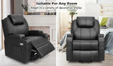 Brown Electric Massage Recliner Chair in Black with Heating and Vibration, 108x100x85cm - Extra Image