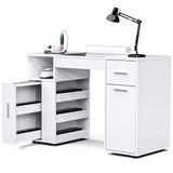White Manicure Table with Electric Dust Collector and Storage, 108x45x77cm