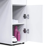White Manicure Table with Electric Dust Collector and Storage, 108x45x77cm - Front View